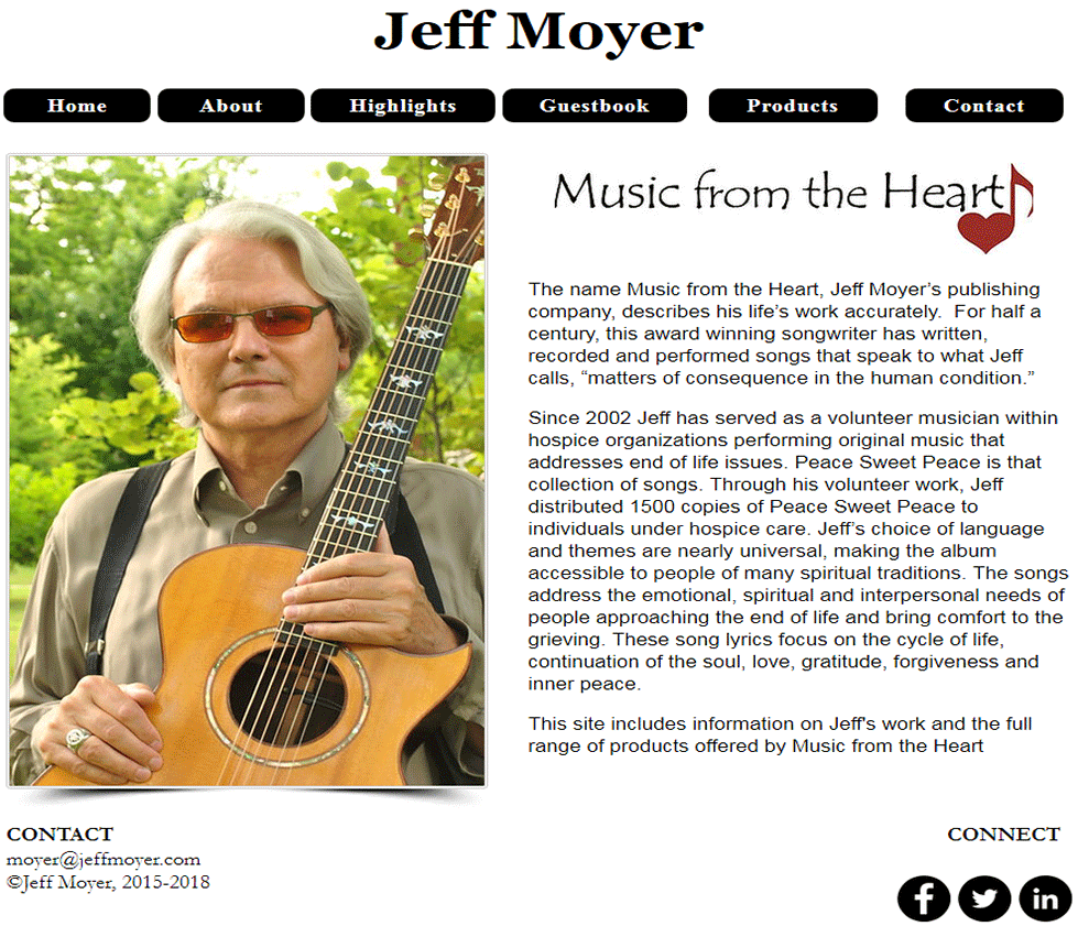 Screenshot of Jeff Moyer's Home Page